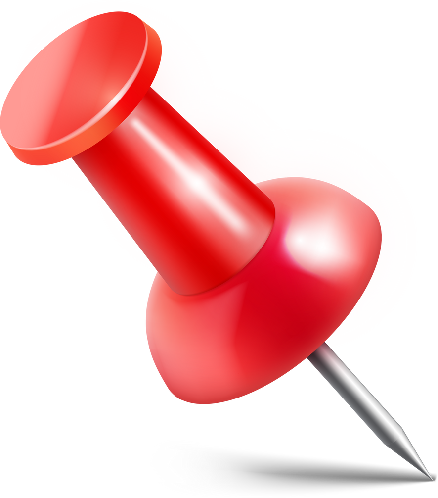 Glossy red push pin